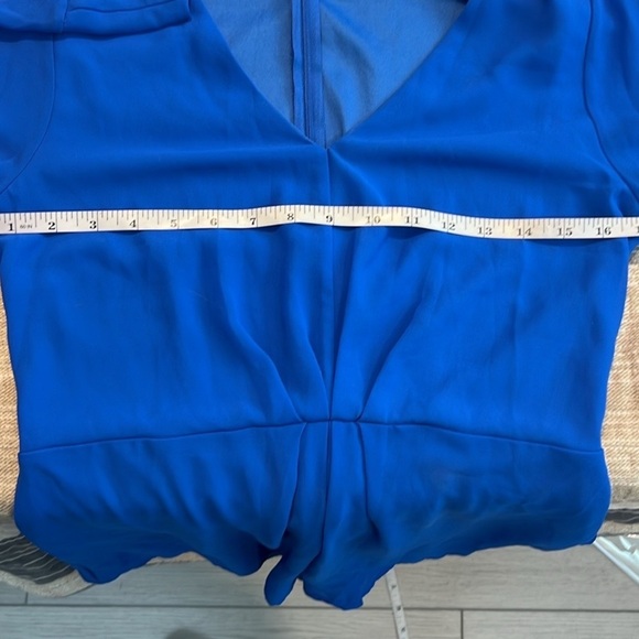 Dainty Hooligan, Vibrant Blue, V-Neck, Zipper-Back, Sheer Sleeves,Lined, Size M - Picture 10 of 14